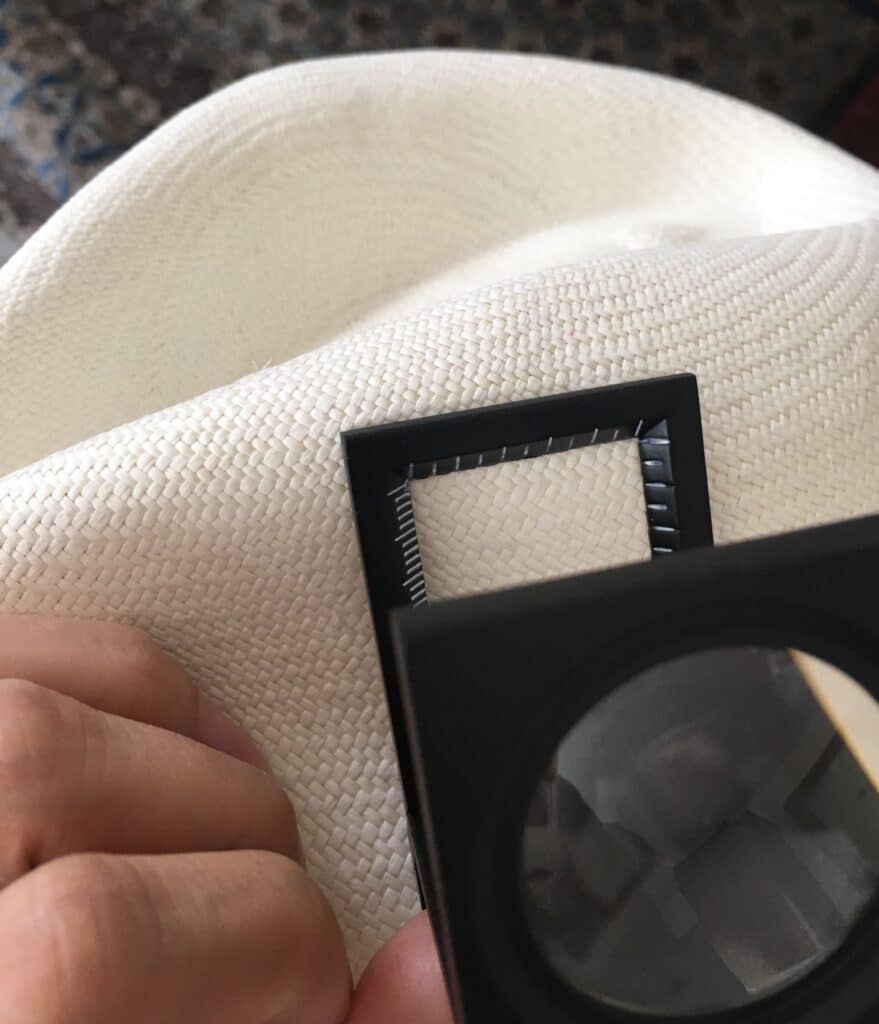 Measuring Panama Hat fineness
