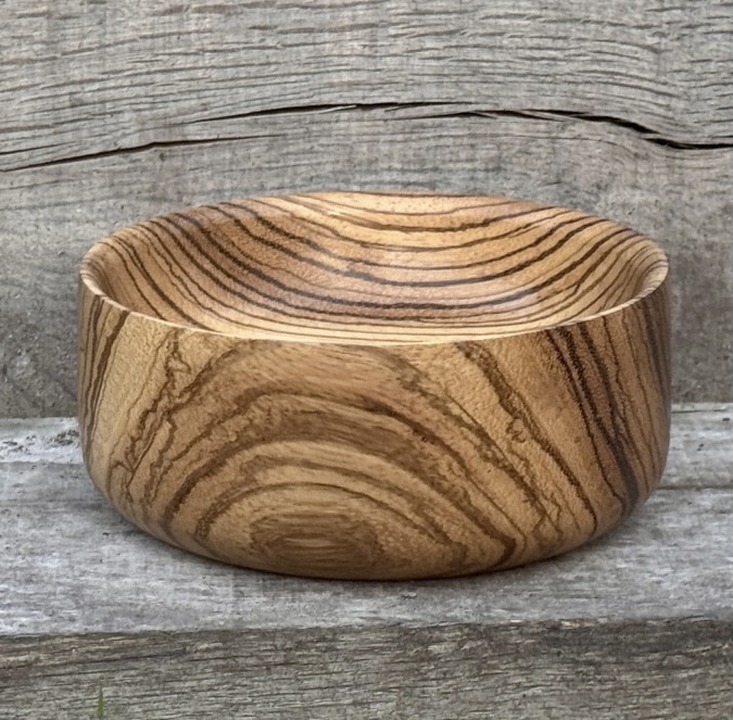 Zebrano hardwood bowl