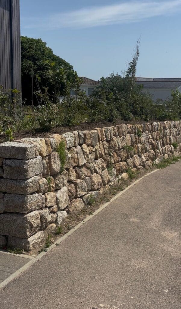 Rubble walling. Carbis bay, Cornwall