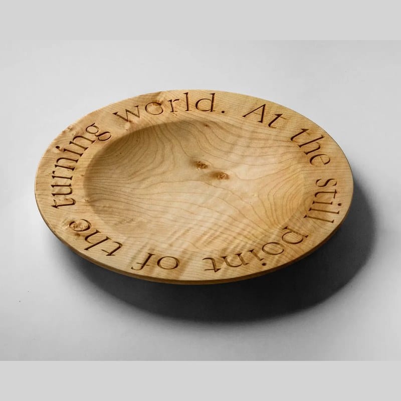 Quartet Bowl in English sycamore, inscribed with T.S. Eliot